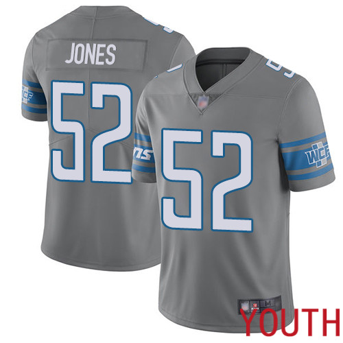 Detroit Lions Limited Steel Youth Christian Jones Jersey NFL Football #52 Rush Vapor Untouchable